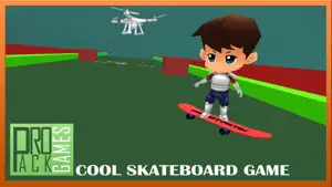 酷滑滑板游戏的孩子们：无人机滑板