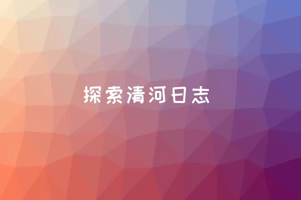 探索清河日志