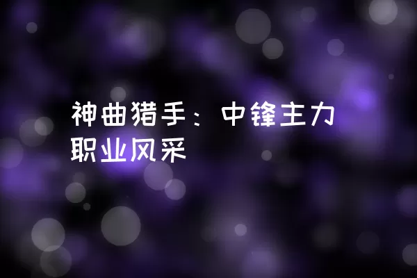 神曲猎手：中锋主力职业风采